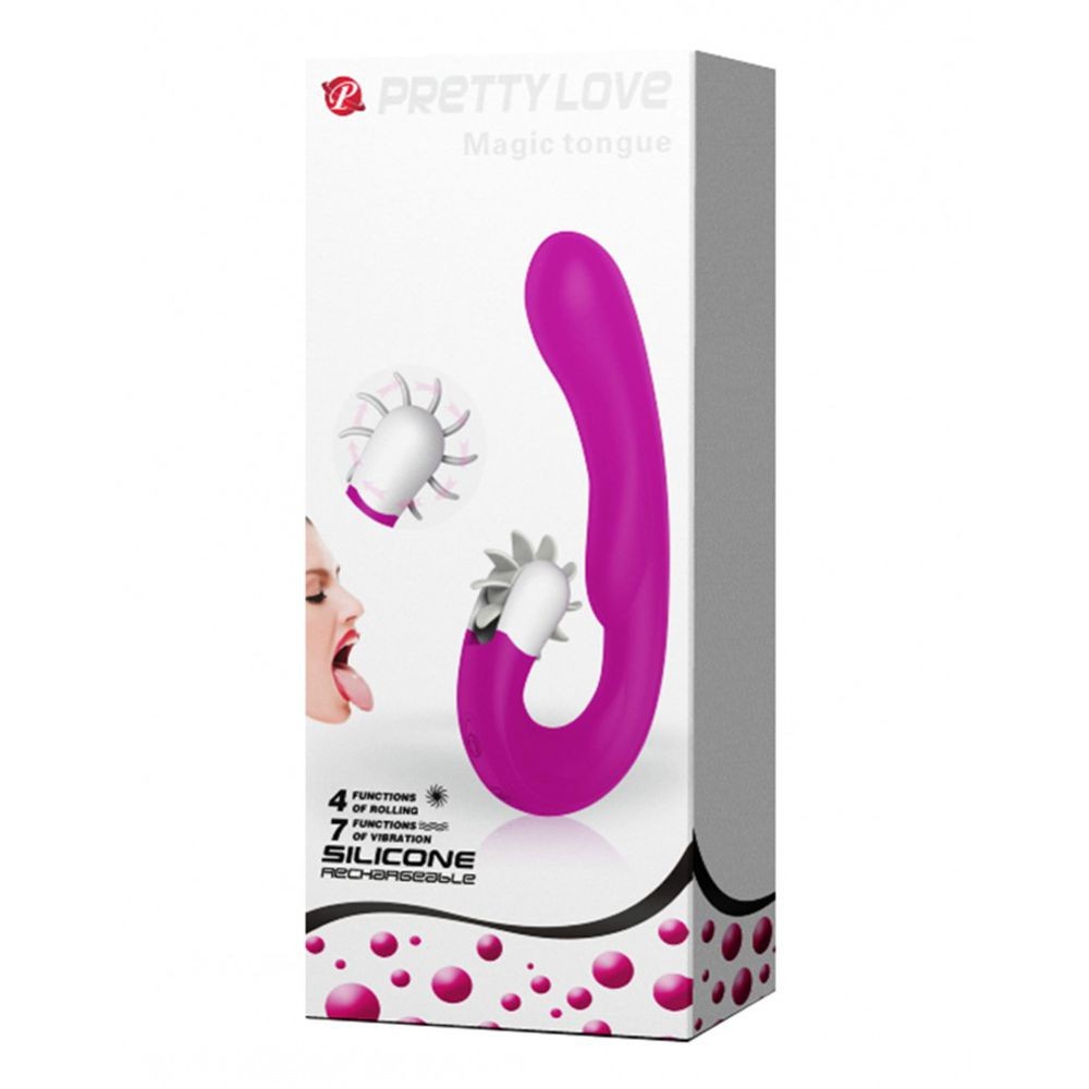 6042 PRETTY LOVE MAGIC TONGUE VIBRATORE DI DESIGN 100% SILICONE COLORE FUXIA