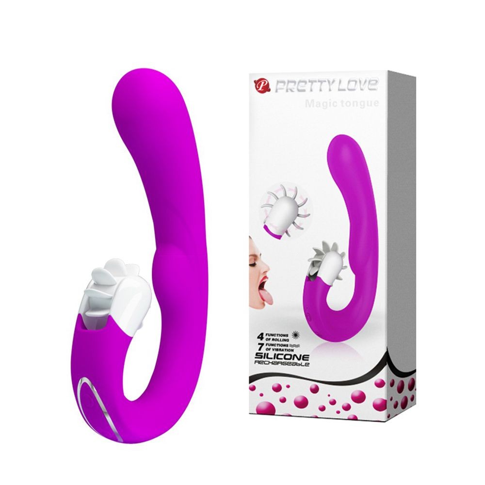 6042 PRETTY LOVE MAGIC TONGUE VIBRATORE DI DESIGN 100% SILICONE COLORE FUXIA