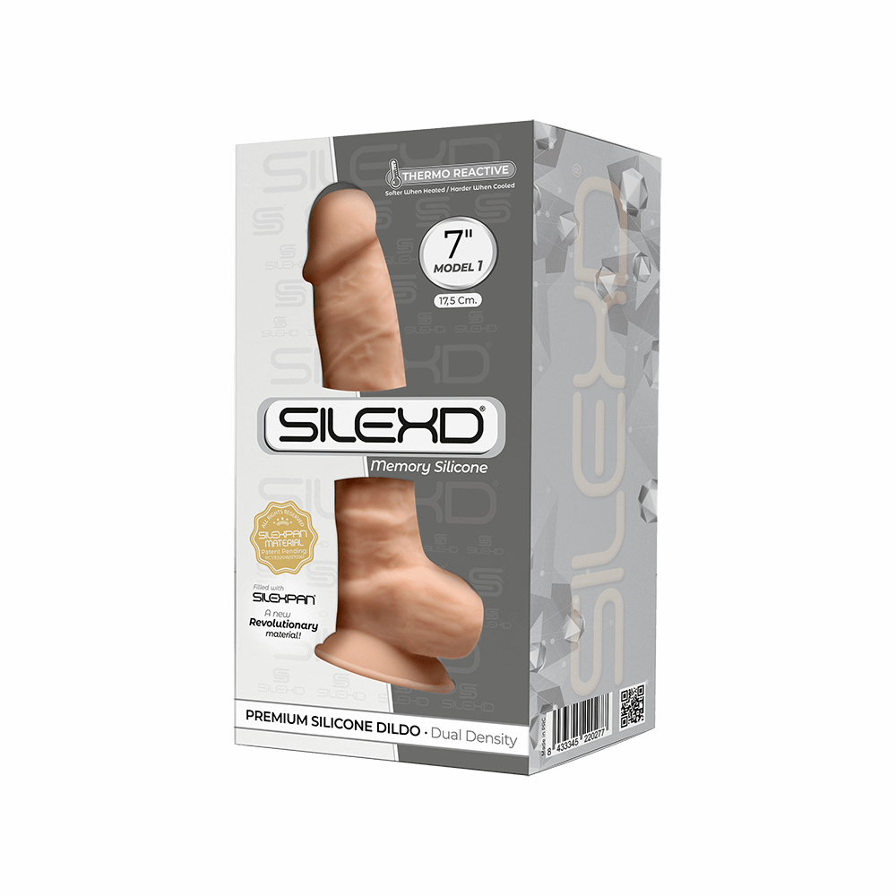 SilexD MODEL 1 - 7" FLESH 220277 FALLO REALISTICO PENE ARTIFICIALE IN SILICONE MEMORY TERMOREATTIVO CM 18