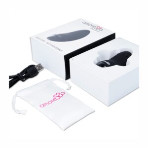 D-221126 AMORESSA BLOSSOM BLACK VIBRATORE COMPATTO ERGONOMICO IN SILICONE