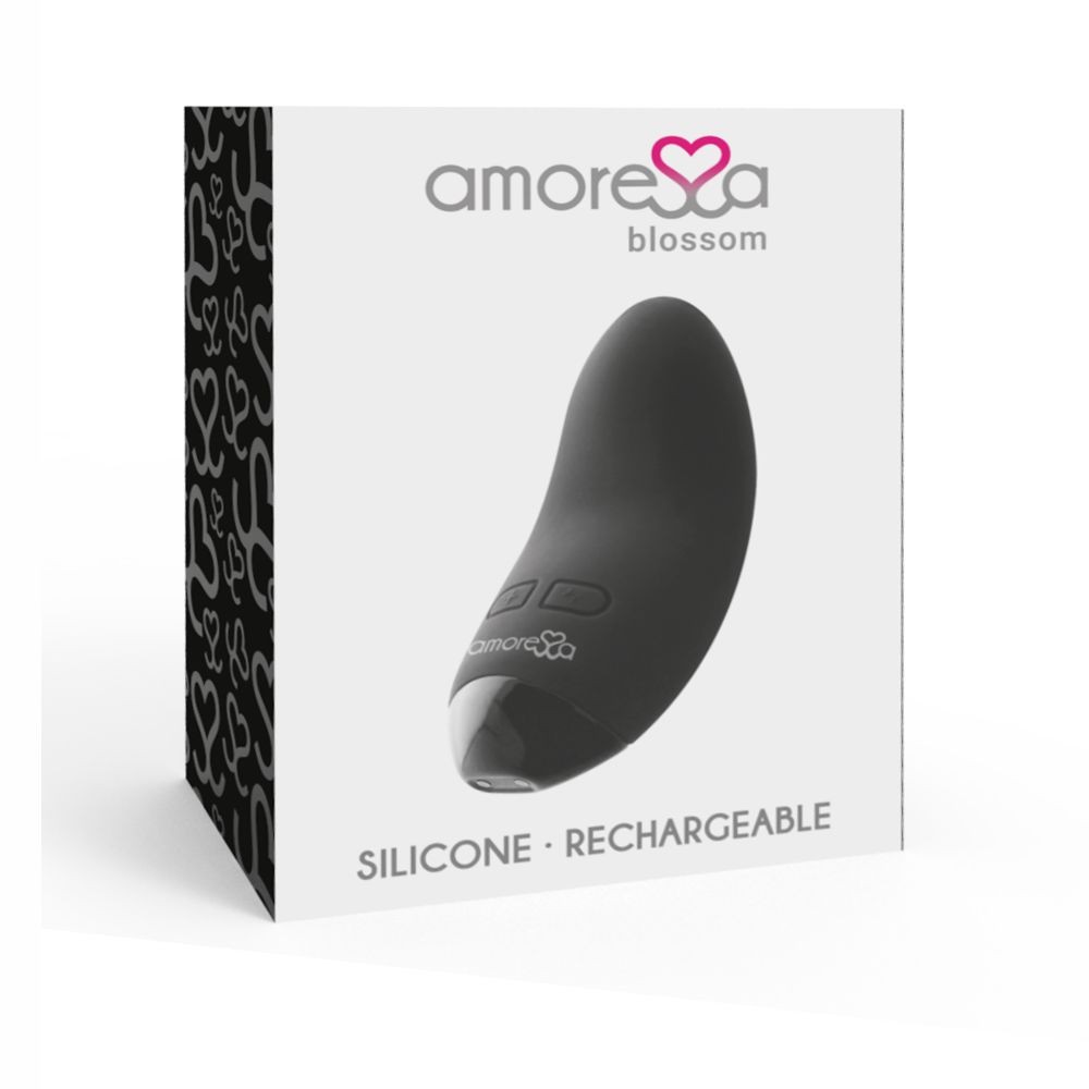 D-221126 AMORESSA BLOSSOM BLACK VIBRATORE COMPATTO ERGONOMICO IN SILICONE